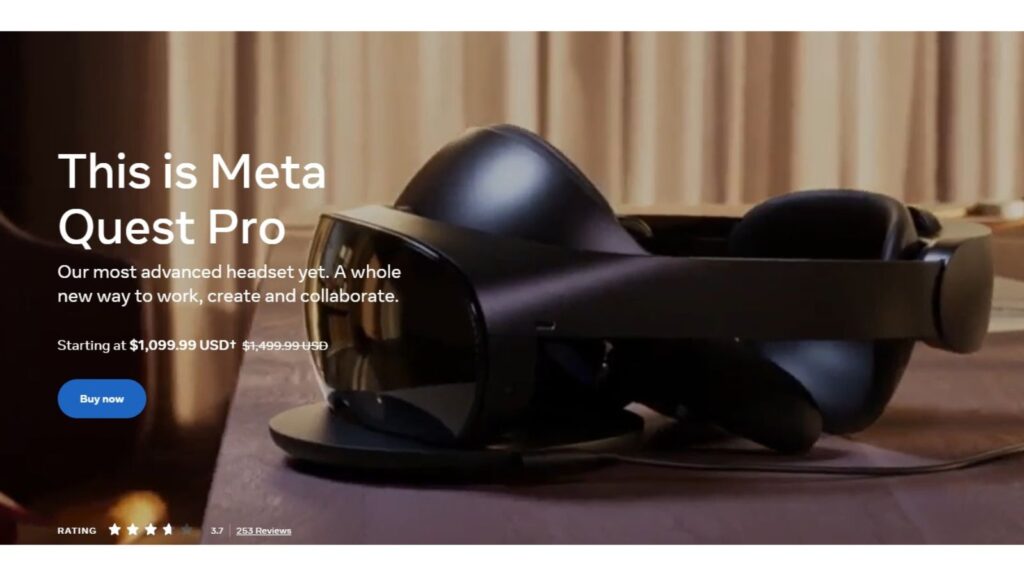 早前 Meta元宇宙 發布高階款 VR 頭盔 Meta Quest Pro，但不久就由原價  1,499 美元減至 1,100 美元。